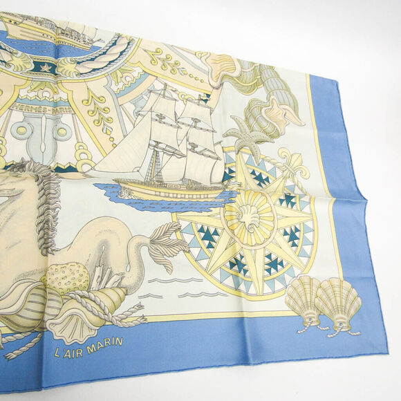 Hermes Carré 90 L Air Marin Women's #137150H29B - Picture 5 of 10